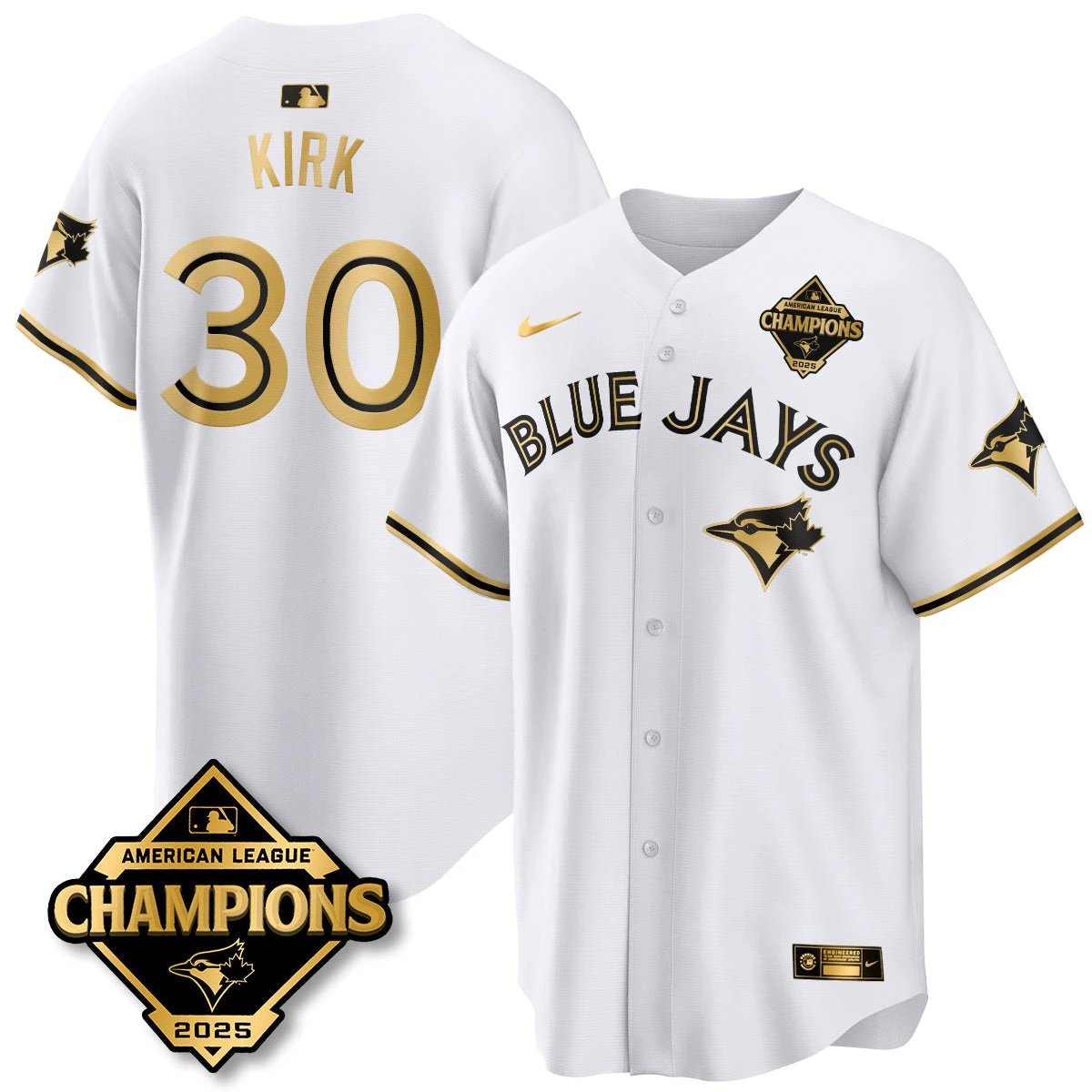 Toronto Blue Jays 2025 American League Champions Jersey - All Stitched by Toronto Blue Jays