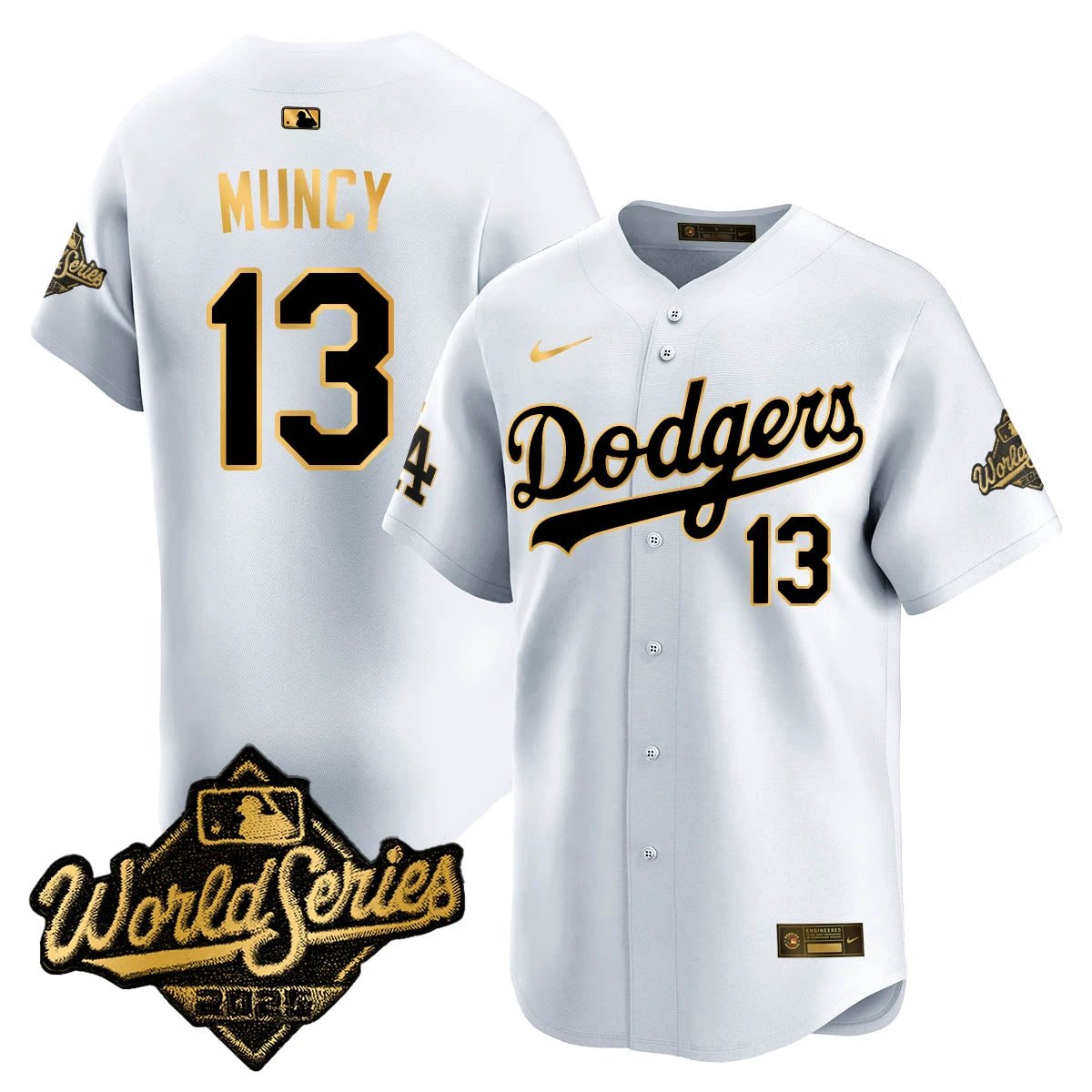 Los Angeles Dodgers 2025 World Series Gold Jersey - All Stitched by Los Angeles Dodgers