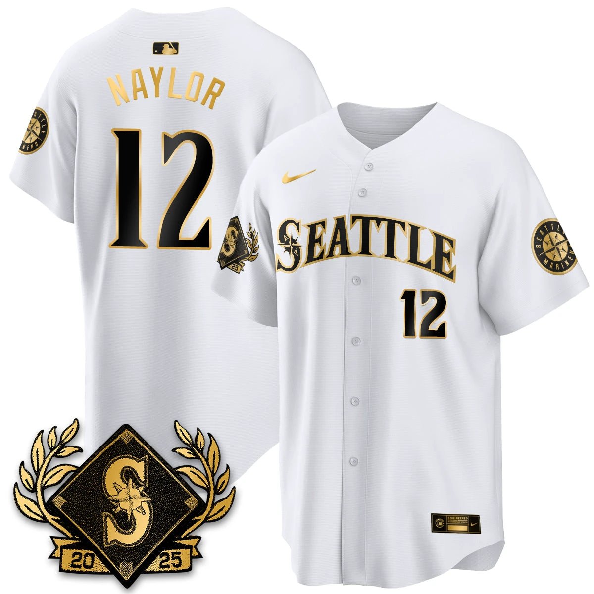 Seattle Mariners 2025 Series Gold Champions Jersey - All Stitched by Seattle Mariners