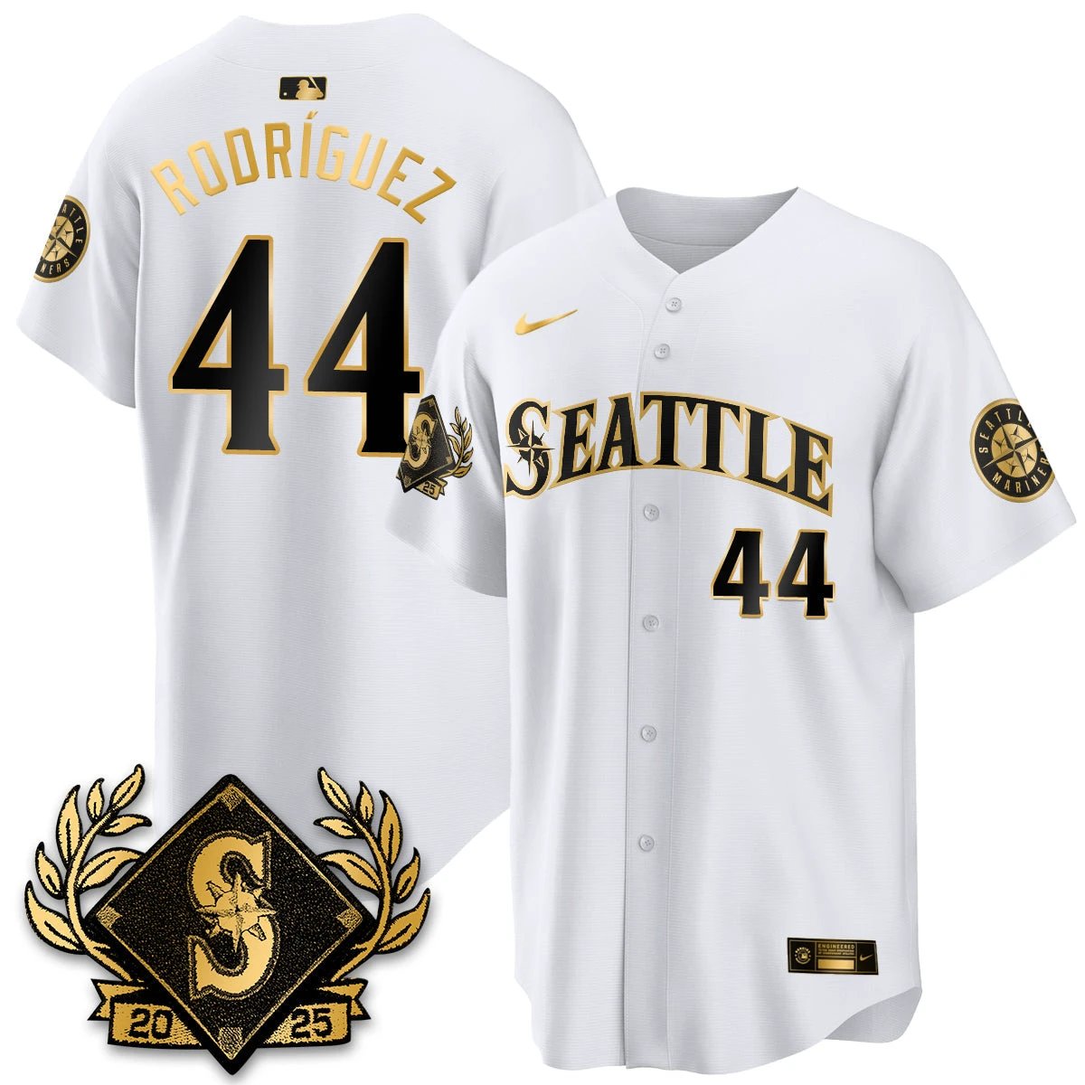 Seattle Mariners 2025 Series Gold Champions Jersey - All Stitched by Seattle Mariners