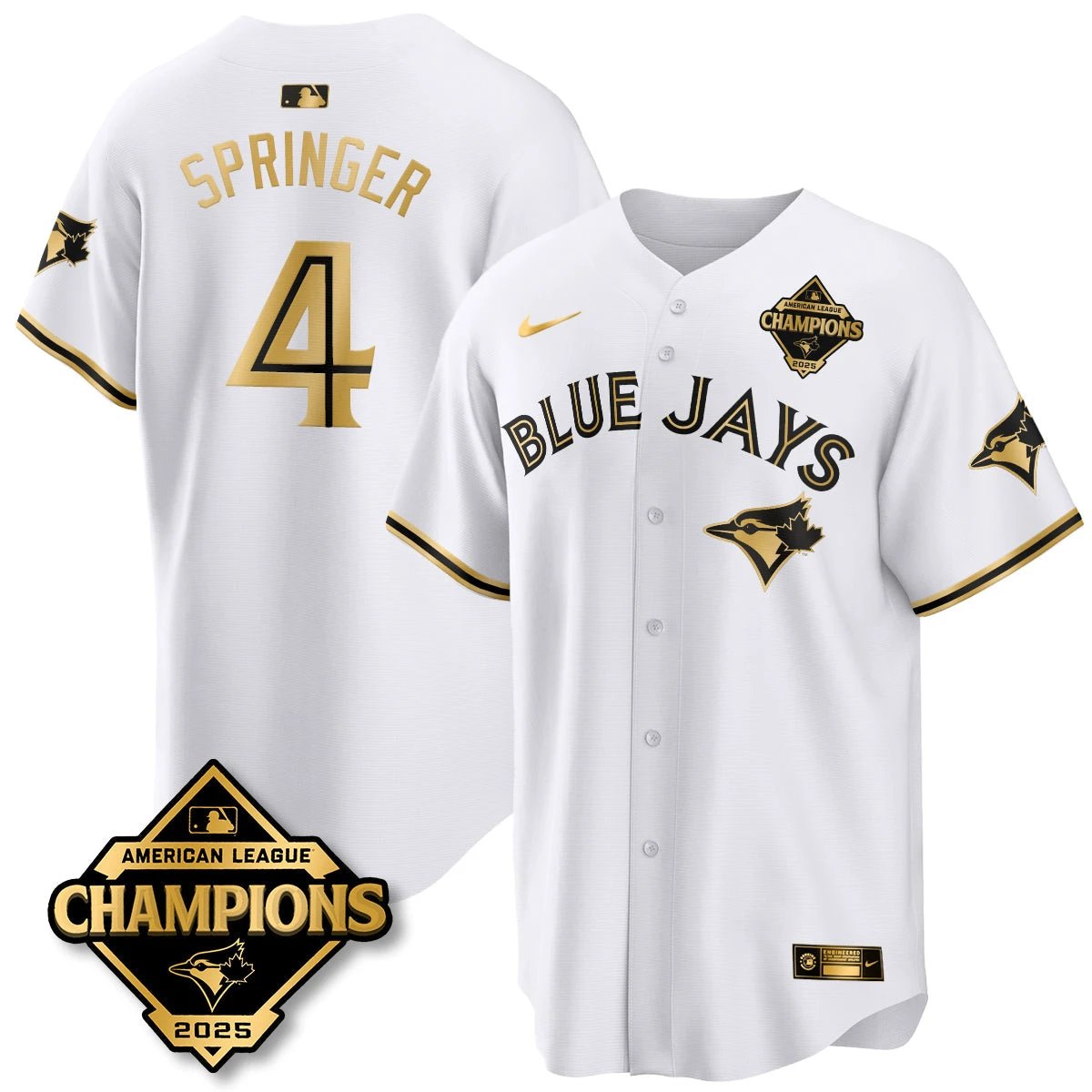 Toronto Blue Jays 2025 American League Champions Jersey - All Stitched by Toronto Blue Jays