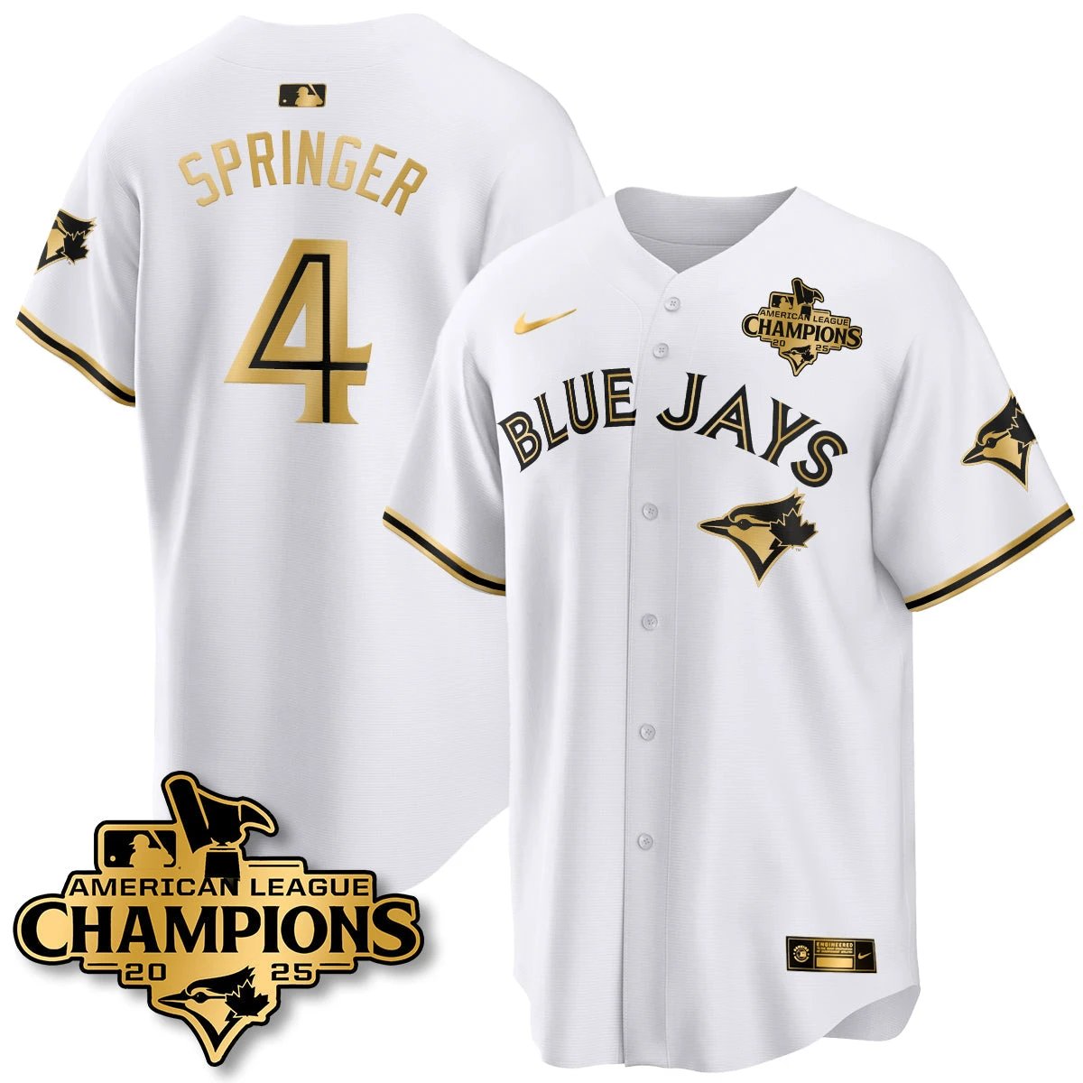 Toronto Blue Jays 2025 American League Champions Jersey - All Stitched by Toronto Blue Jays