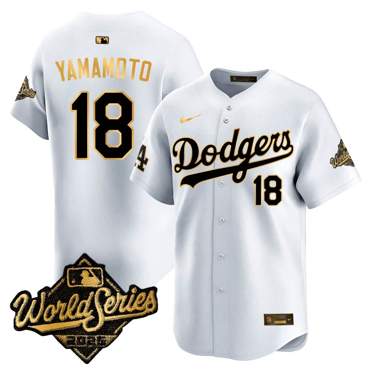 Los Angeles Dodgers 2025 World Series Gold Jersey - All Stitched by Los Angeles Dodgers