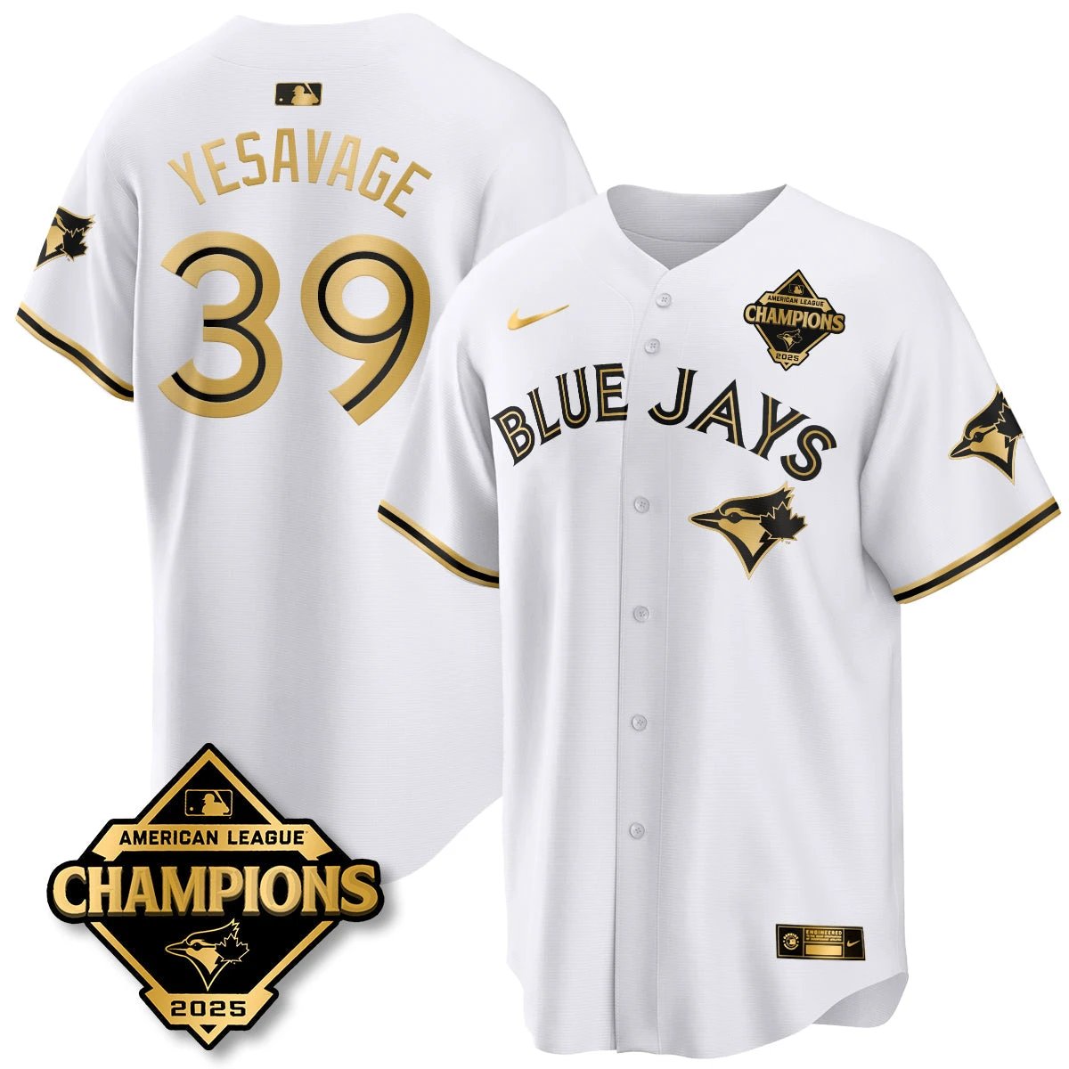 Toronto Blue Jays 2025 American League Champions Jersey - All Stitched by Toronto Blue Jays
