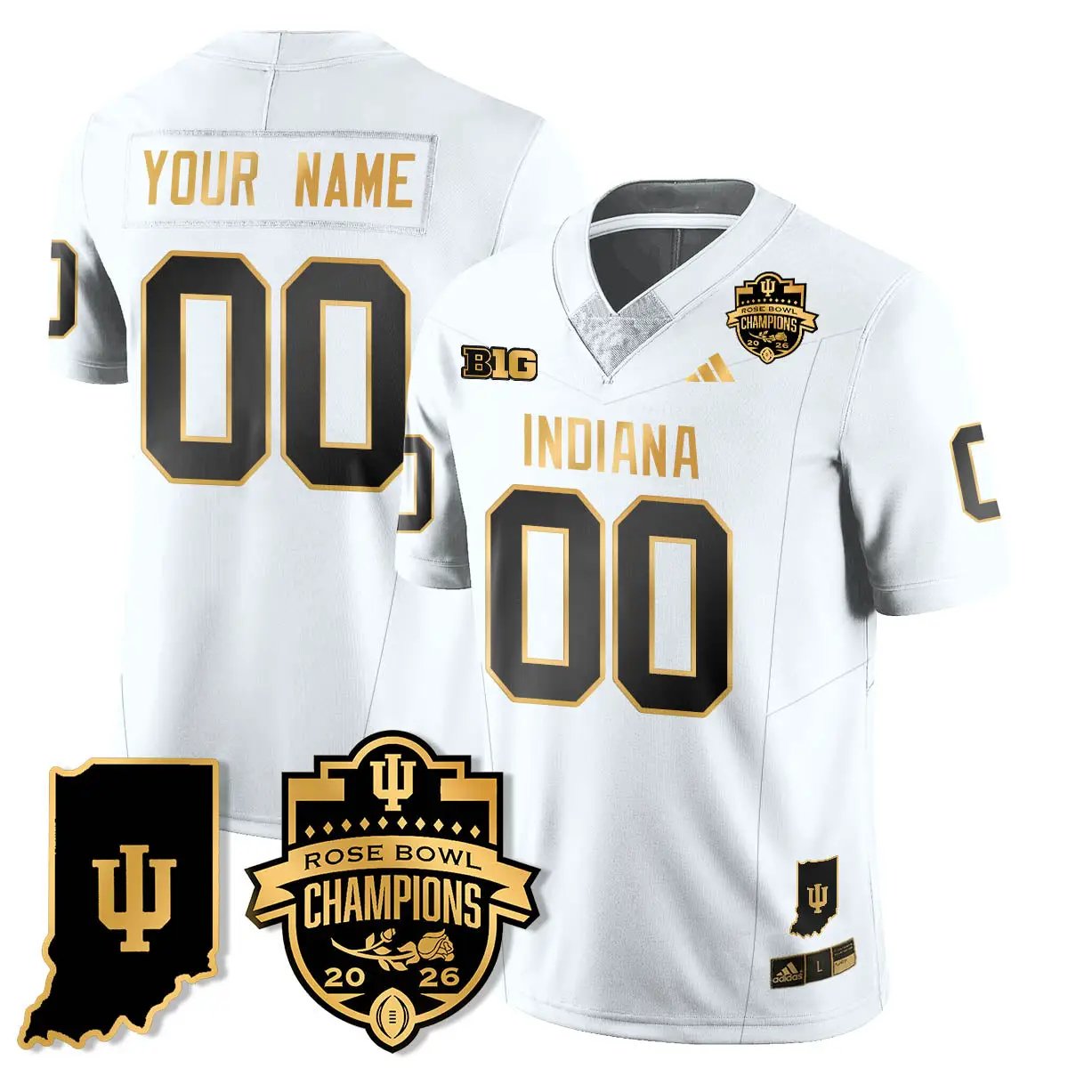 Custom IND Vapor Limited Football Gold Jersey - Rose Bowl Champions by Indiana Hoosiers