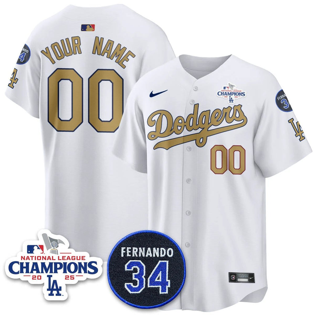 Los Angeles Dodgers 2025 NL Champions Jersey - All Stitched by Los Angeles Dodgers
