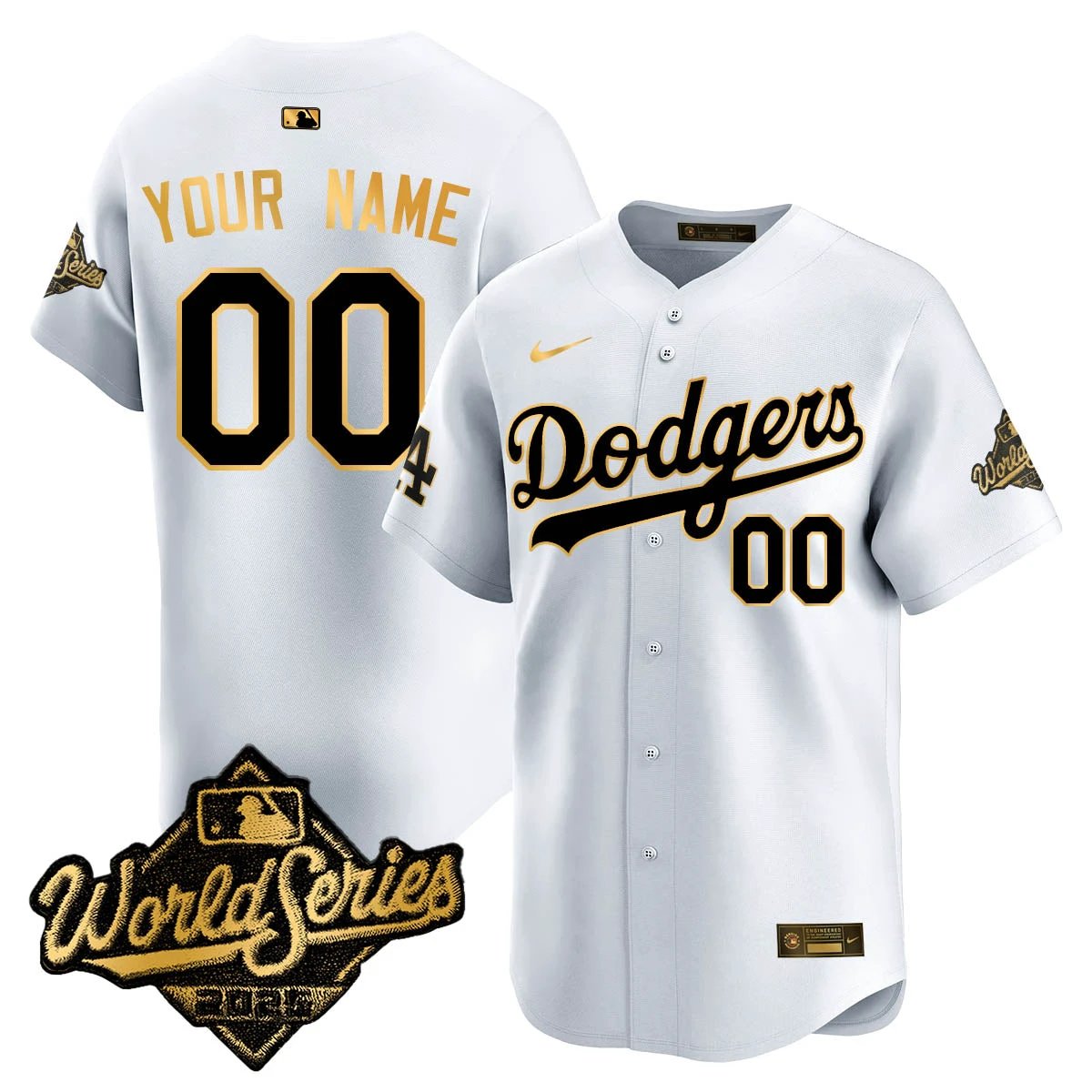 Los Angeles Dodgers 2025 World Series Gold Jersey - All Stitched by Los Angeles Dodgers