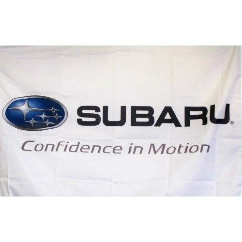 White Subaru Confidence in Motion Flag 3X5 Ft Polyester Banner USA 90x150cm by flagsjustdoit