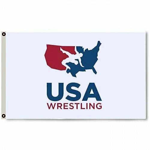 White USA Wrestling Logo Flag For Wrestling Season 3x5 Foot Man Cave Garage Dorm by flagsjustdoit