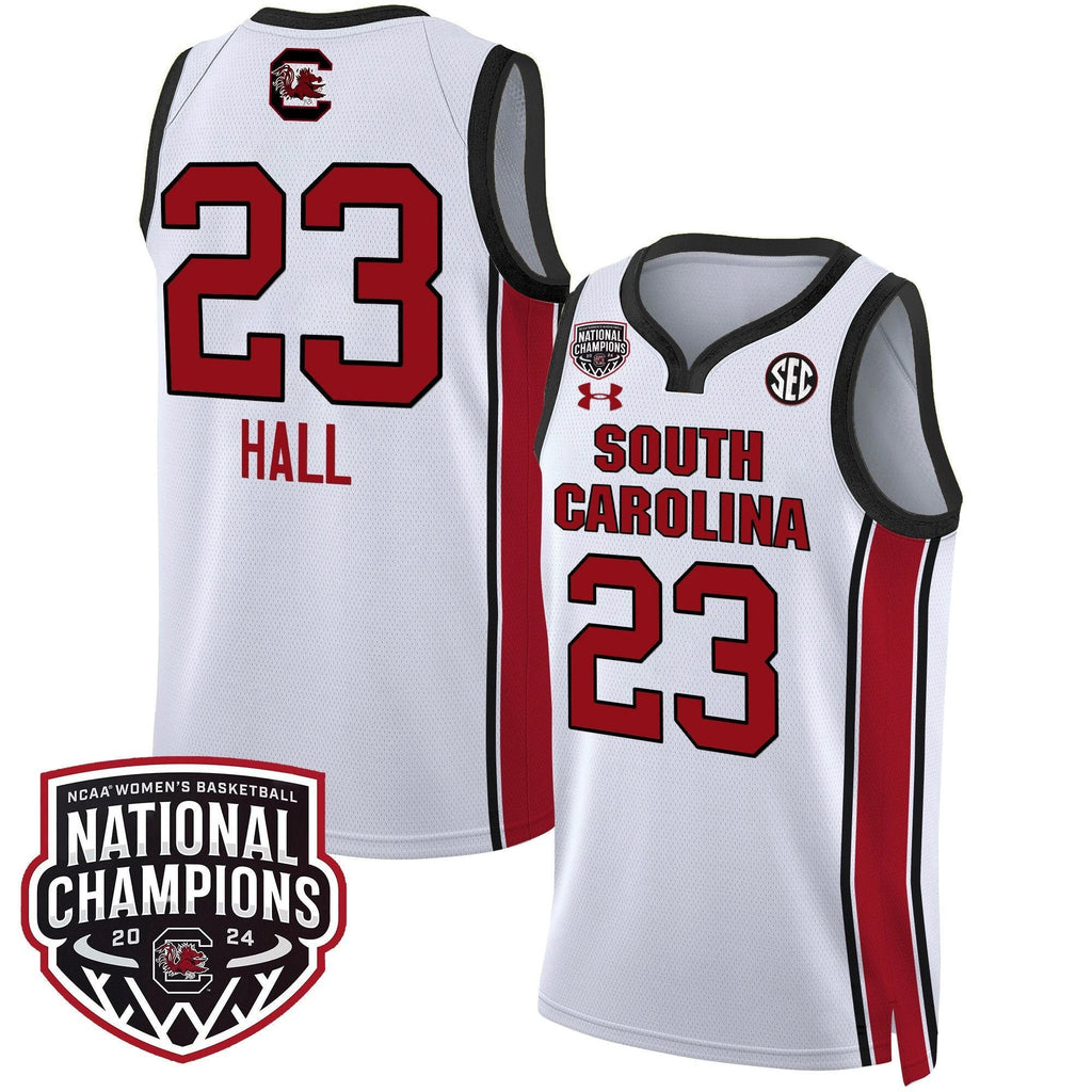 Bree Hall Jersey #23 South Carolina Gamecocks Basketball 2024 National Champions All Stitched White by My store basketball