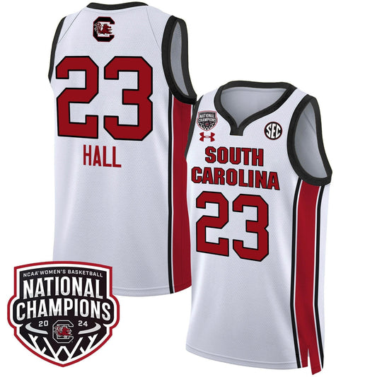 Bree Hall Jersey #23 South Carolina Gamecocks Basketball 2024 National Champions All Stitched White by My store basketball