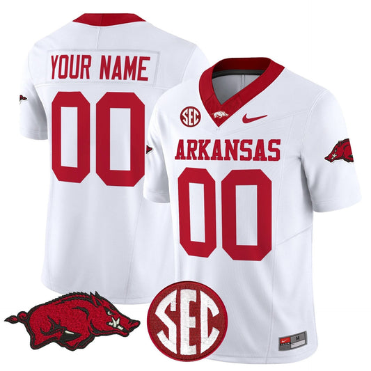 Custom Arkansas Razorbacks Jersey Name, Number Limited Stitched White by My Store