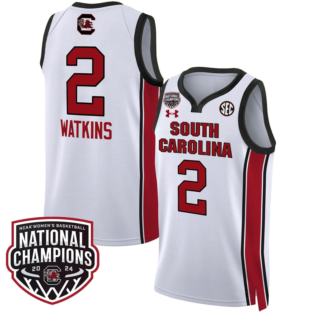 Ashlyn Watkins Jersey #2 South Carolina Gamecocks Basketball 2024 National Champions All Stitched White by My store basketball
