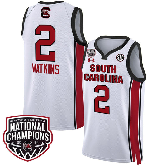 Ashlyn Watkins Jersey #2 South Carolina Gamecocks Basketball 2024 National Champions All Stitched White by My store basketball