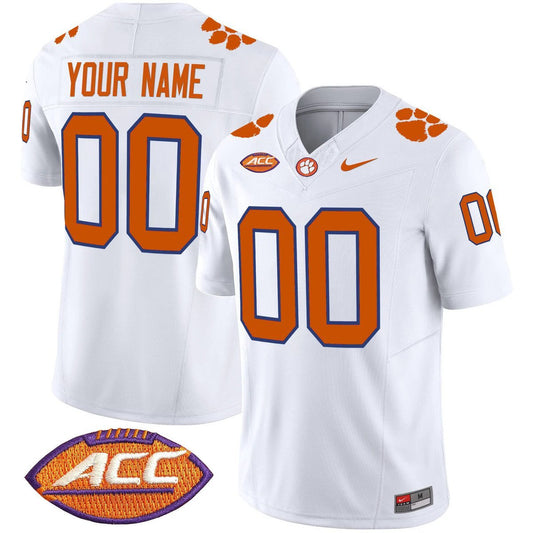 Custom Clemson Tigers Jersey Name, Number 2025 Vapor Limited Stitched White by My Store NCAA Football Jerseys