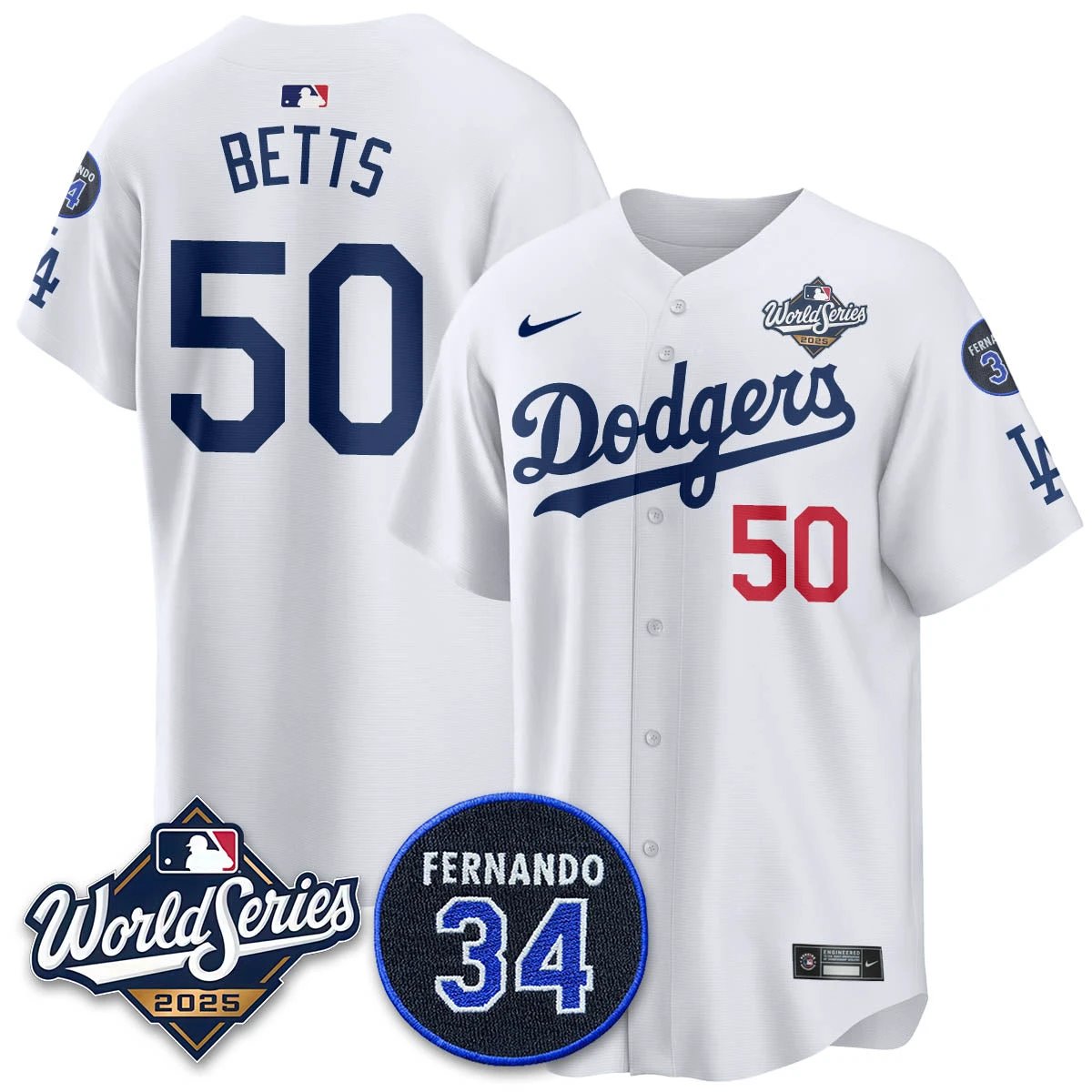 Los Angeles Dodgers 2025 National League Champions Jersey - All Stitched by Los Angeles Dodgers