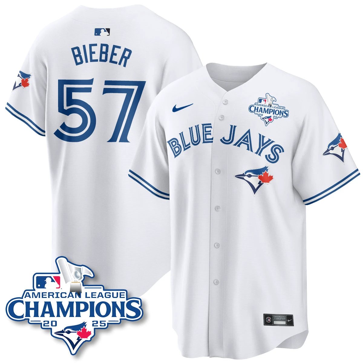 Toronto Blue Jays 2025 American League Champions Jersey - All Stitched by Toronto Blue Jays