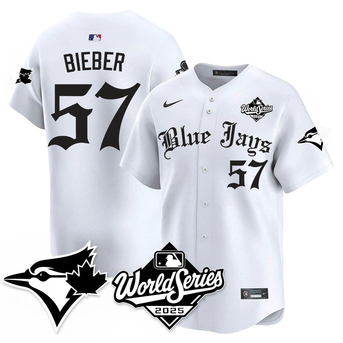 Toronto Blue Jays Gothic 2025 World Series Jersey - All Stitched by Toronto Blue Jays