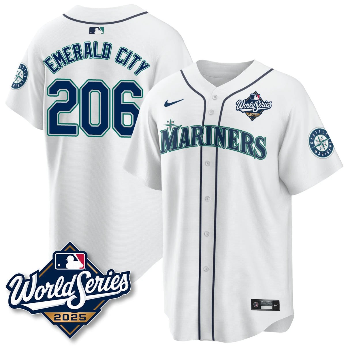 Seattle Mariners 2025 World Series Jersey - All Stitched by Seattle Mariners
