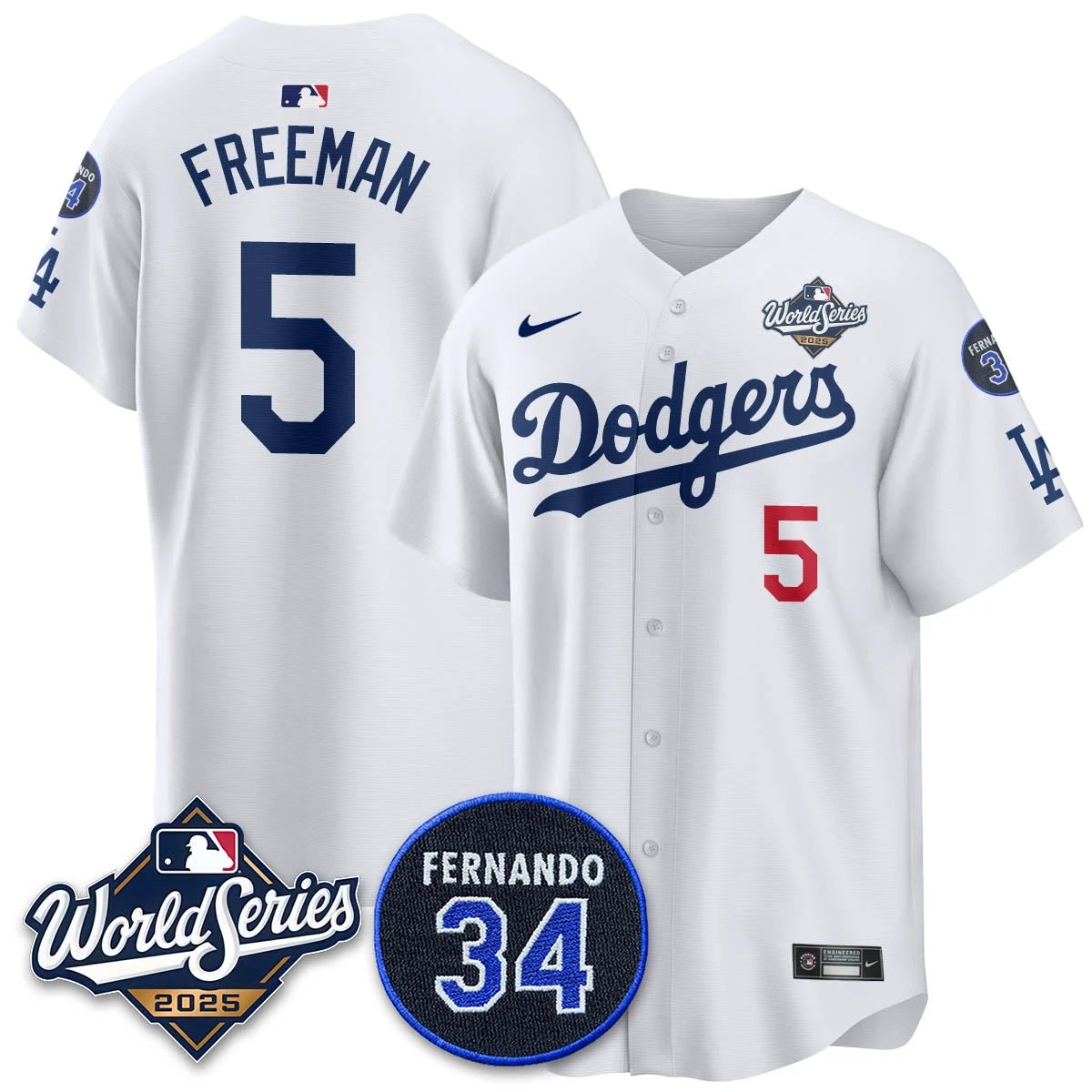 Los Angeles Dodgers 2025 National League Champions Jersey - All Stitched by Los Angeles Dodgers