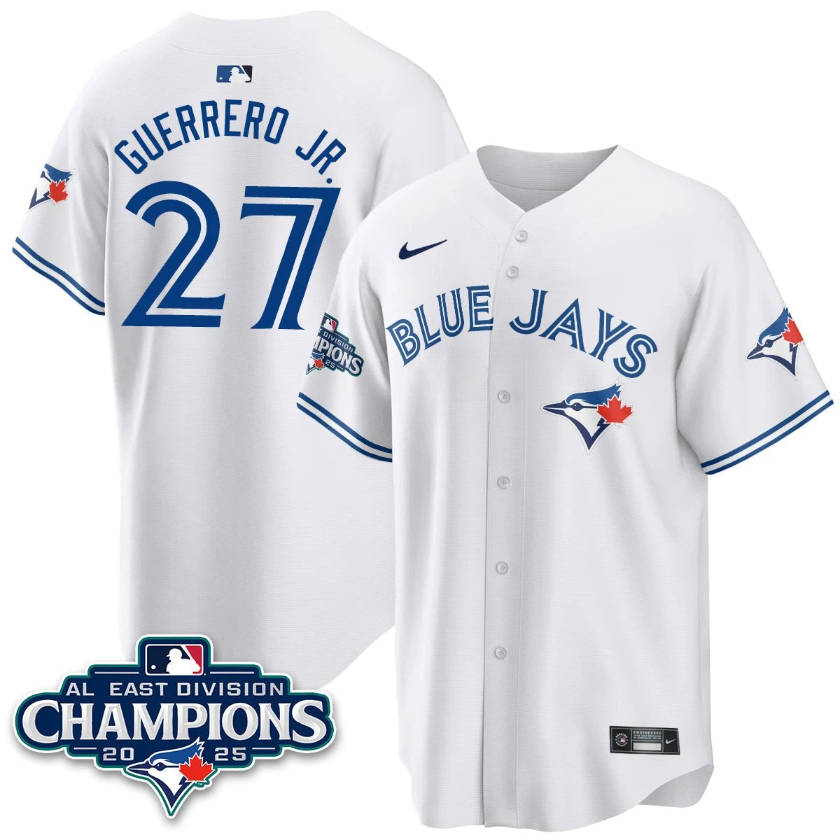 Toronto Blue Jays AL East Division Champions Jersey - All Stitched by Toronto Blue Jays