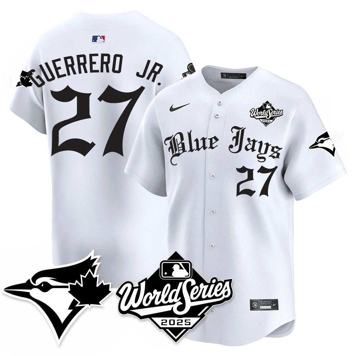 Toronto Blue Jays Gothic 2025 World Series Jersey - All Stitched by Toronto Blue Jays
