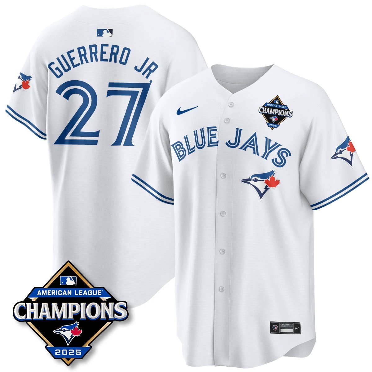 Toronto Blue Jays 2025 American League Champions Jersey - All Stitched by Toronto Blue Jays