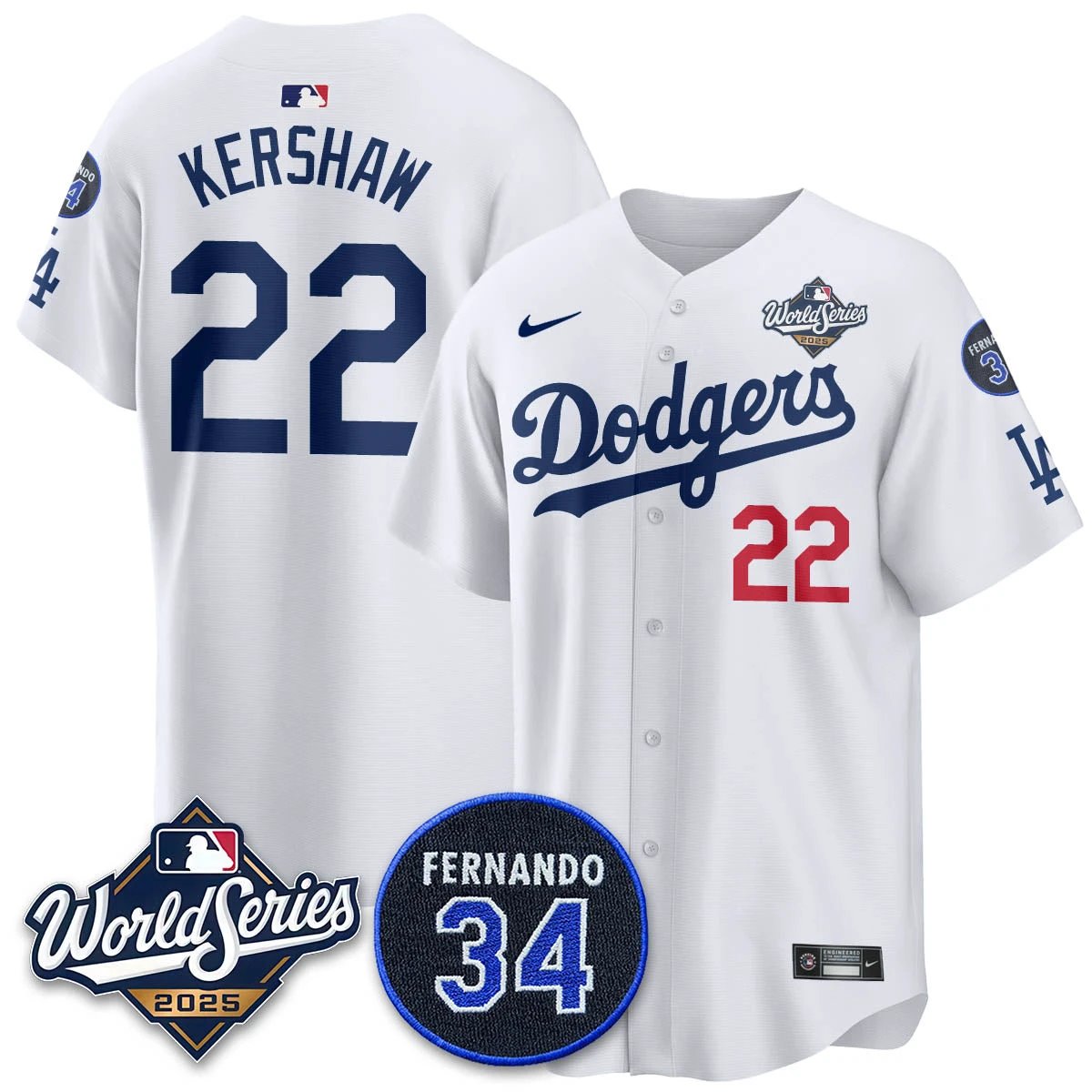 Los Angeles Dodgers 2025 National League Champions Jersey - All Stitched by Los Angeles Dodgers