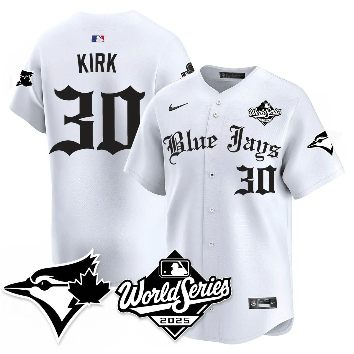 Toronto Blue Jays Gothic 2025 World Series Jersey - All Stitched by Toronto Blue Jays