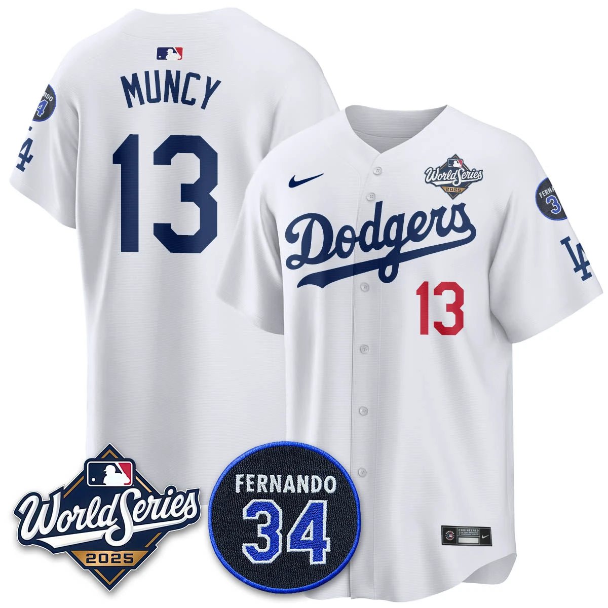 Los Angeles Dodgers 2025 National League Champions Jersey - All Stitched by Los Angeles Dodgers