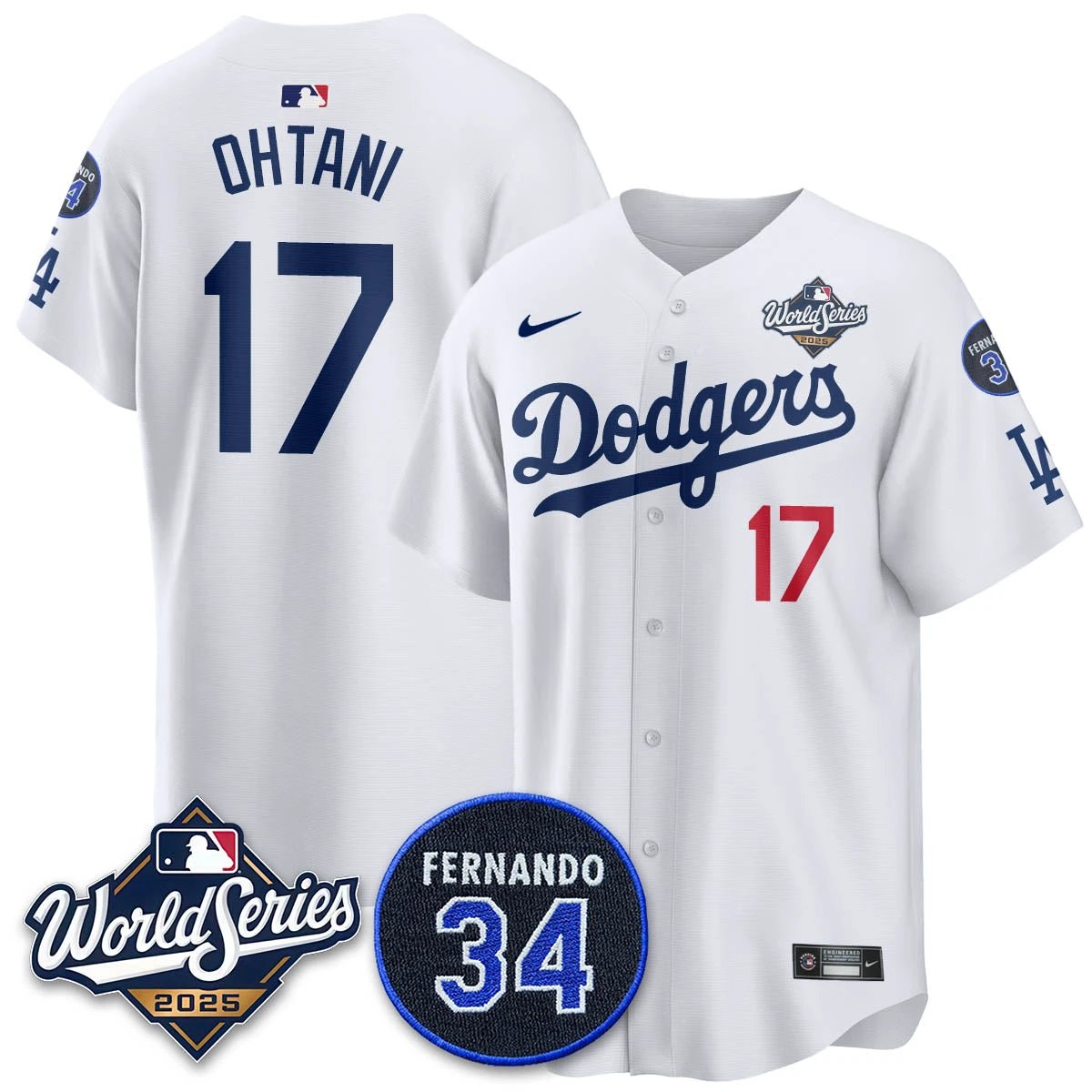 Los Angeles Dodgers 2025 National League Champions Jersey - All Stitched by Los Angeles Dodgers