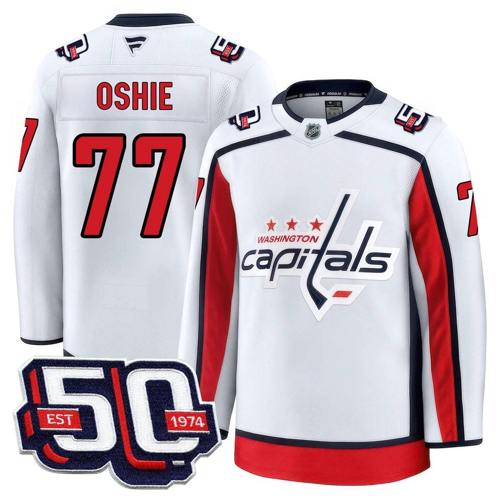 Men Washington Capitals 50th Anniversary Premium Jersey - All Stitched by Washington Capitals