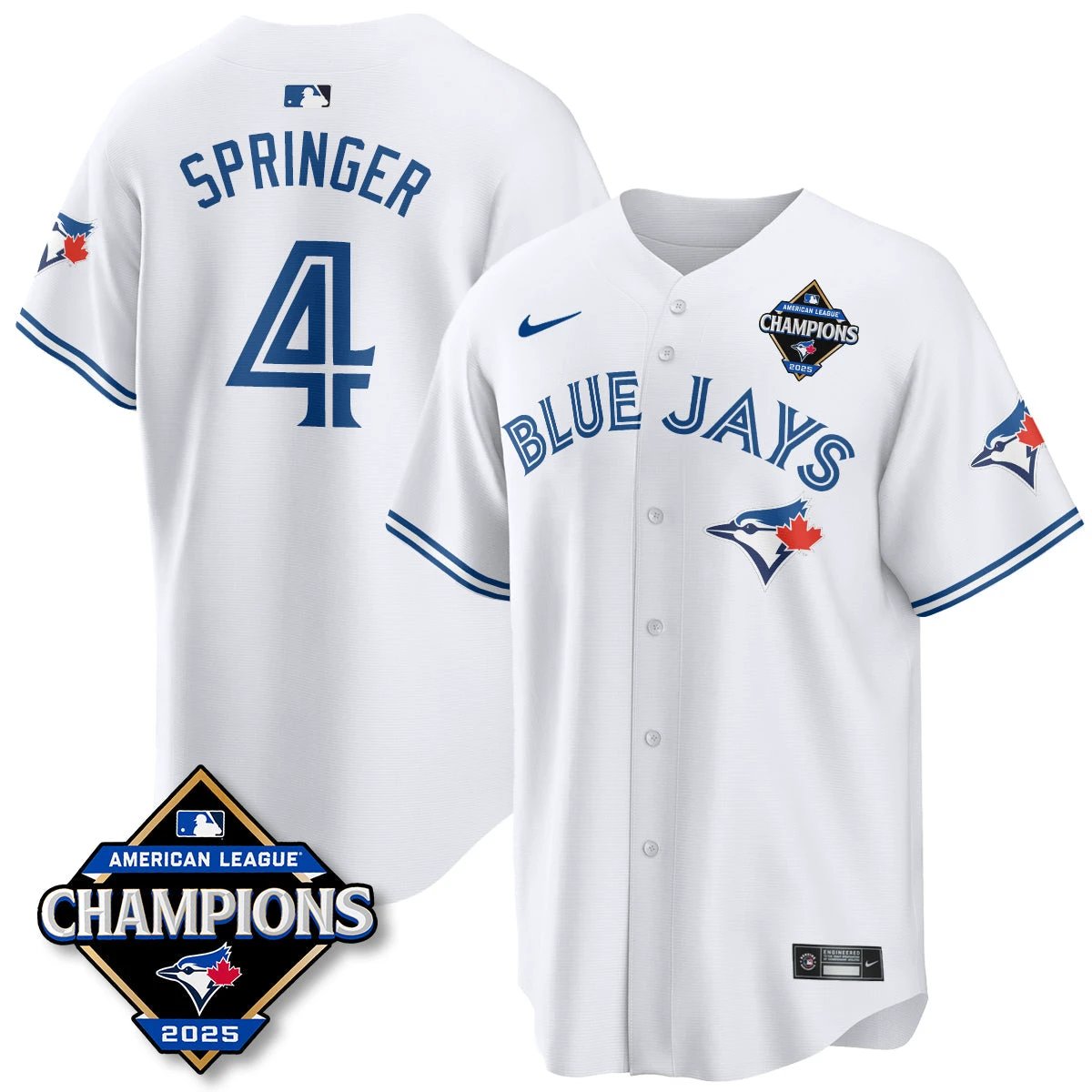 Toronto Blue Jays 2025 American League Champions Jersey - All Stitched by Toronto Blue Jays