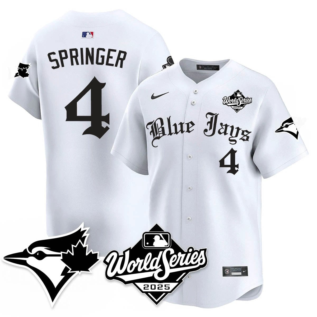 Toronto Blue Jays Gothic 2025 World Series Jersey - All Stitched by Toronto Blue Jays