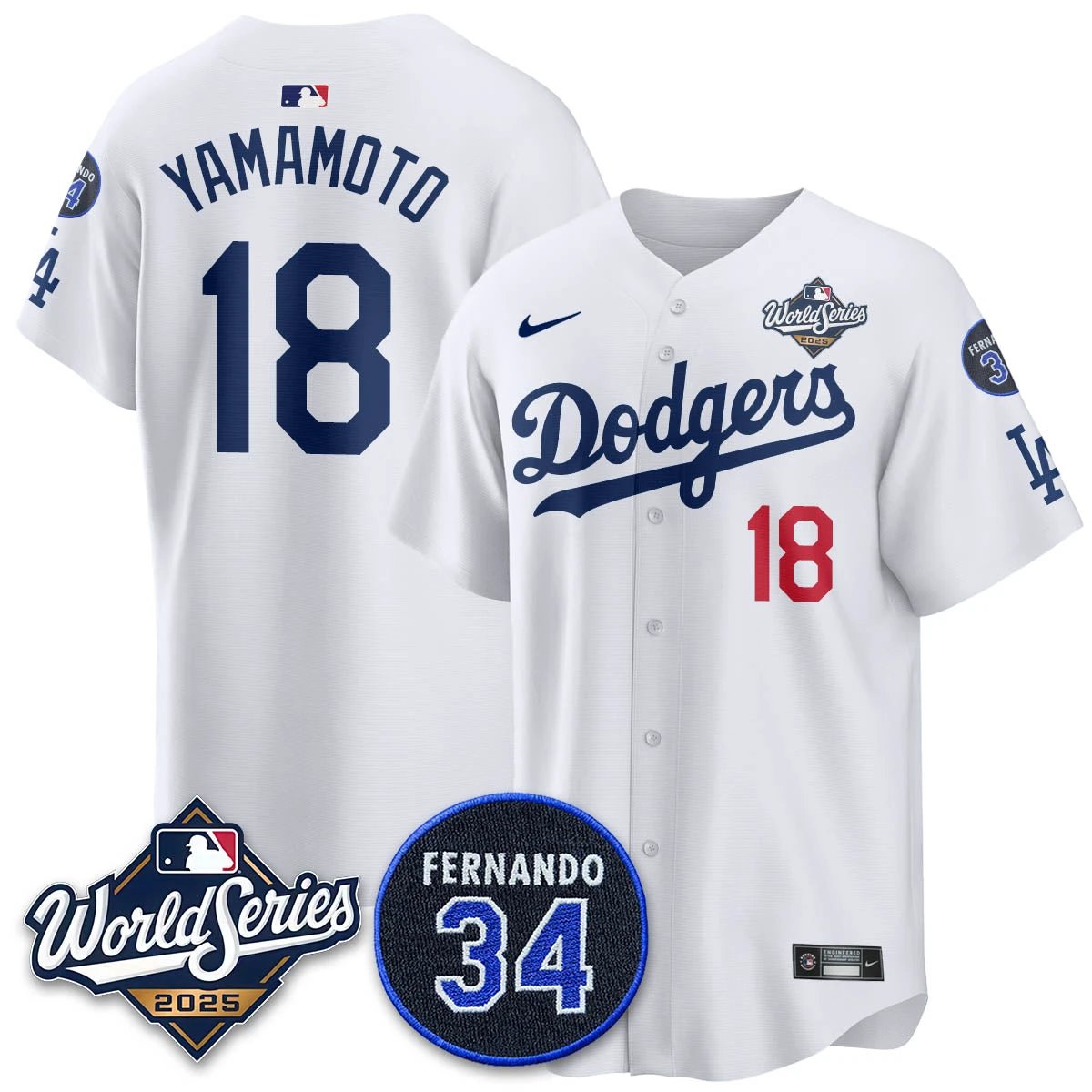 Los Angeles Dodgers 2025 National League Champions Jersey - All Stitched by Los Angeles Dodgers