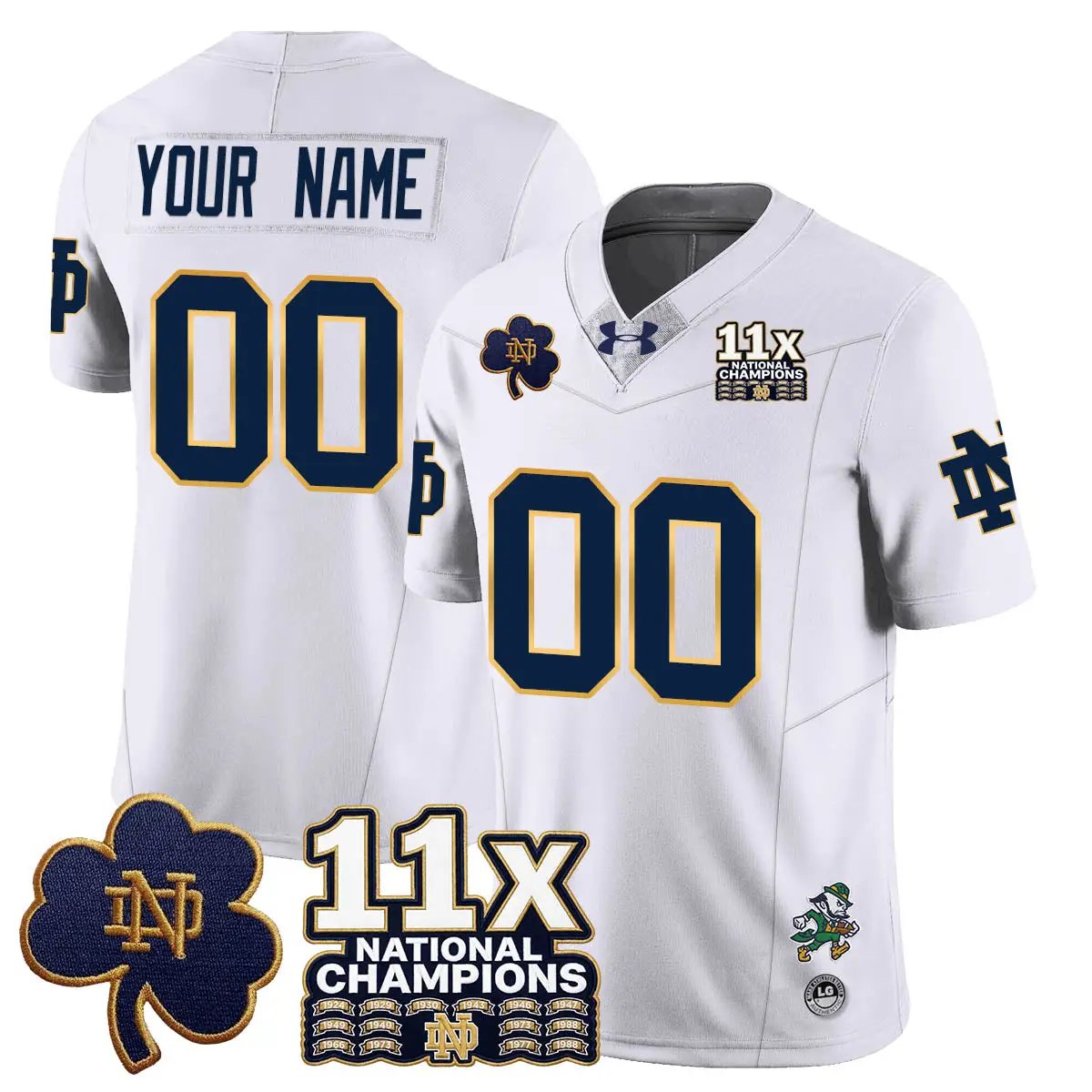 Custom ND 11x-Time National Champions Vapor Limited Jersey by Notre Dame Fighting Irish