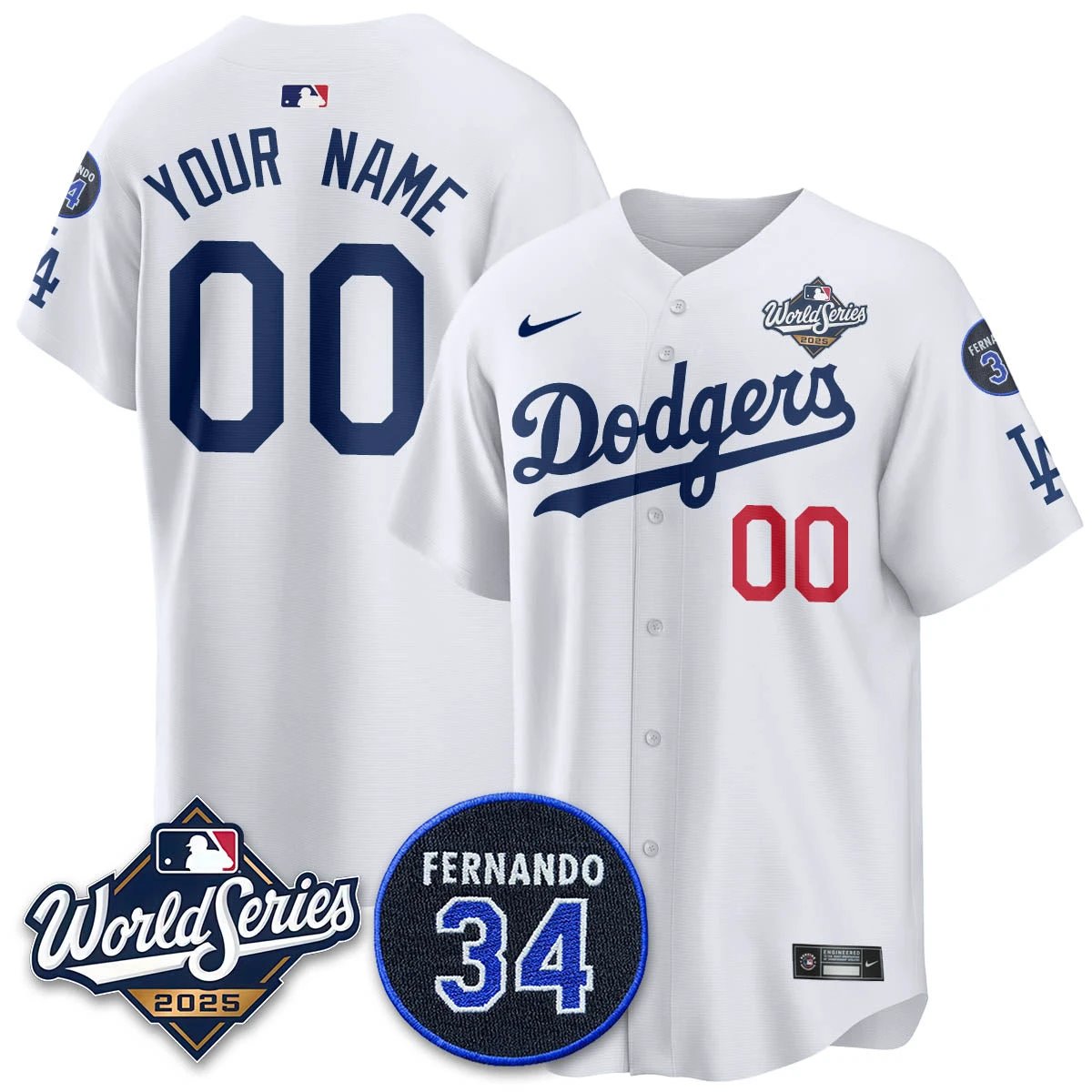 Los Angeles Dodgers 2025 National League Champions Jersey - All Stitched by Los Angeles Dodgers