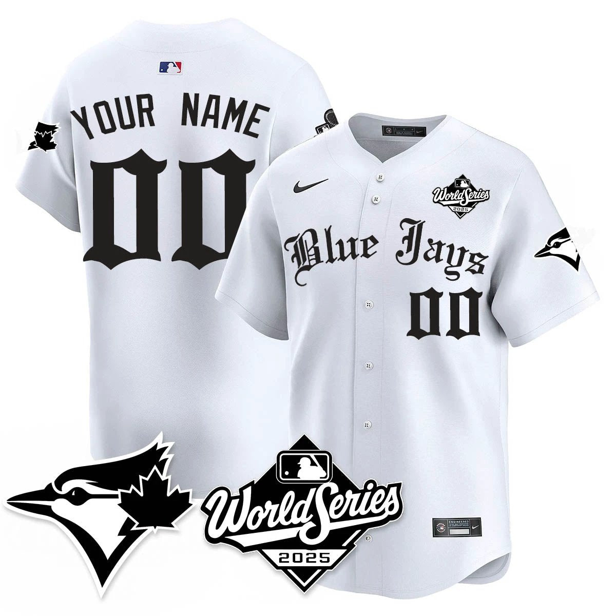 Toronto Blue Jays Gothic 2025 World Series Jersey - All Stitched by Toronto Blue Jays
