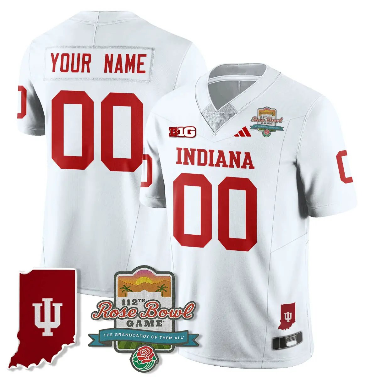 IND Vapor Limited Football Custom Jersey - Rose Bowl 112th by Indiana Hoosiers