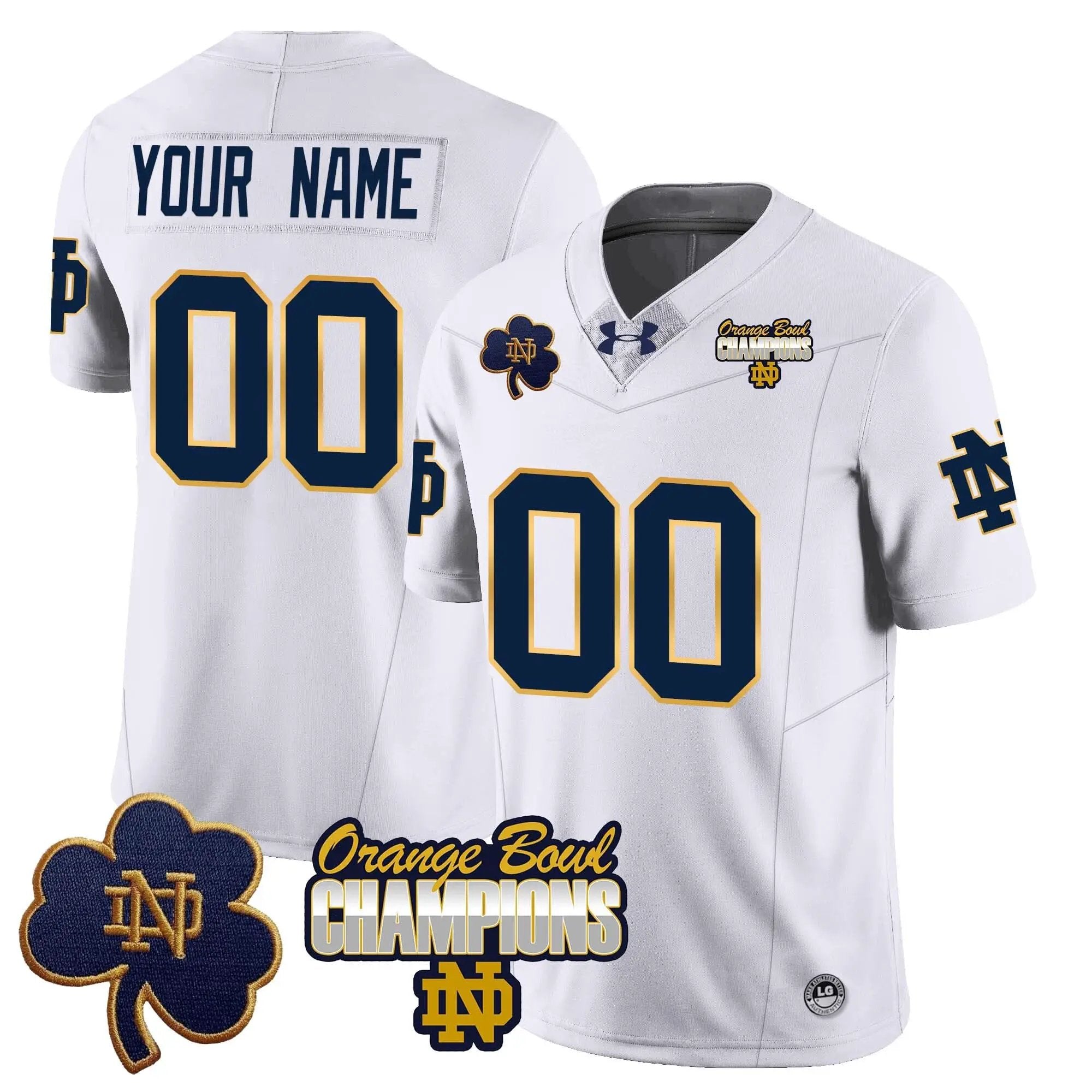 Custom NDFI 2025 Orange Bowl Champions Jersey by Notre Dame Fighting Irish
