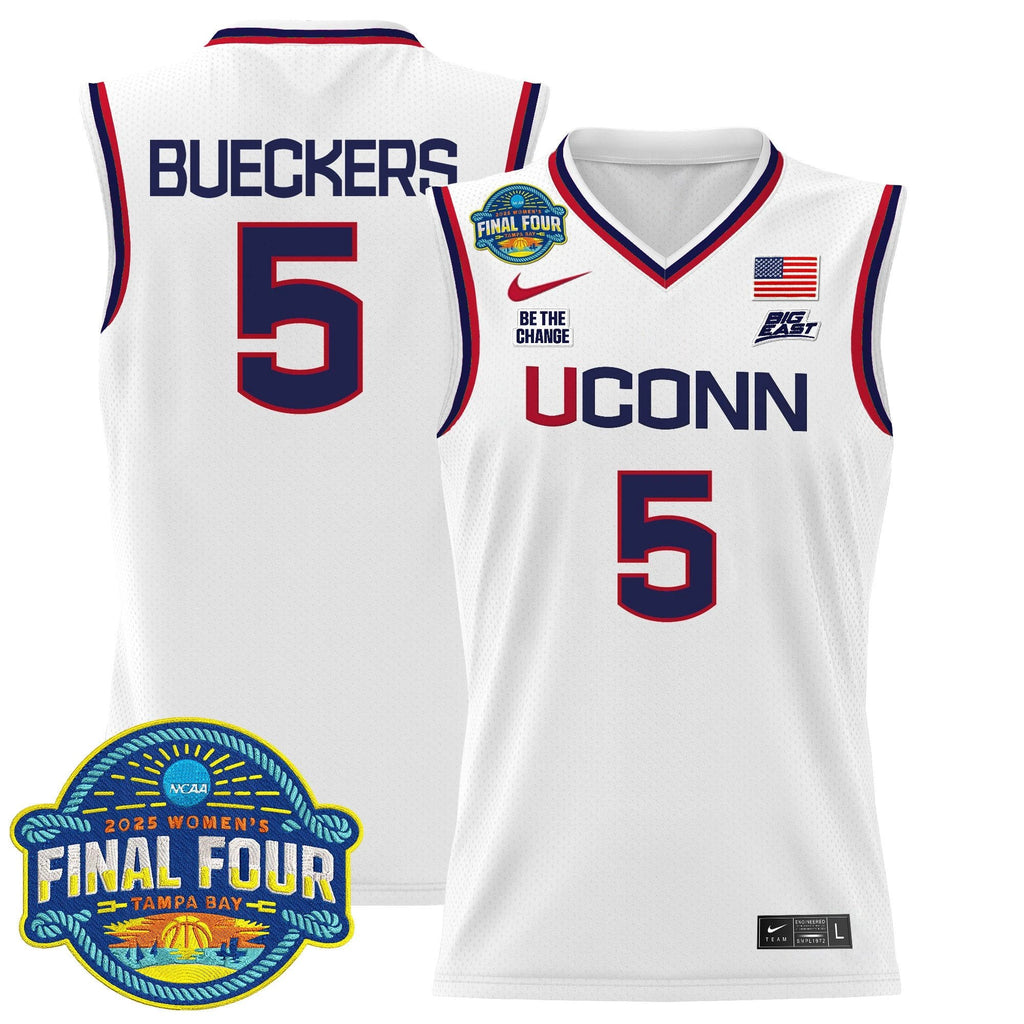 Paige Bueckers Jersey #5 UConn Huskies 2025 Big Eat Final Four Patch White by My store basketball