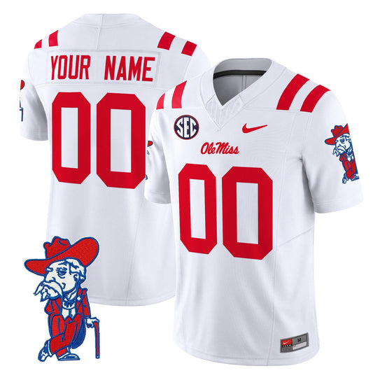 Custom Ole Miss Rebels Jersey Name, Number 2025 V2 Stitched White by My Store