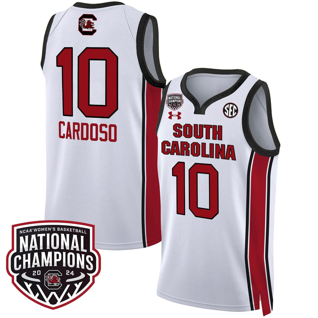 Kamilla Cardoso Jersey #10 South Carolina Gamecocks Basketball 2024 National Champions All Stitched White by My store basketball