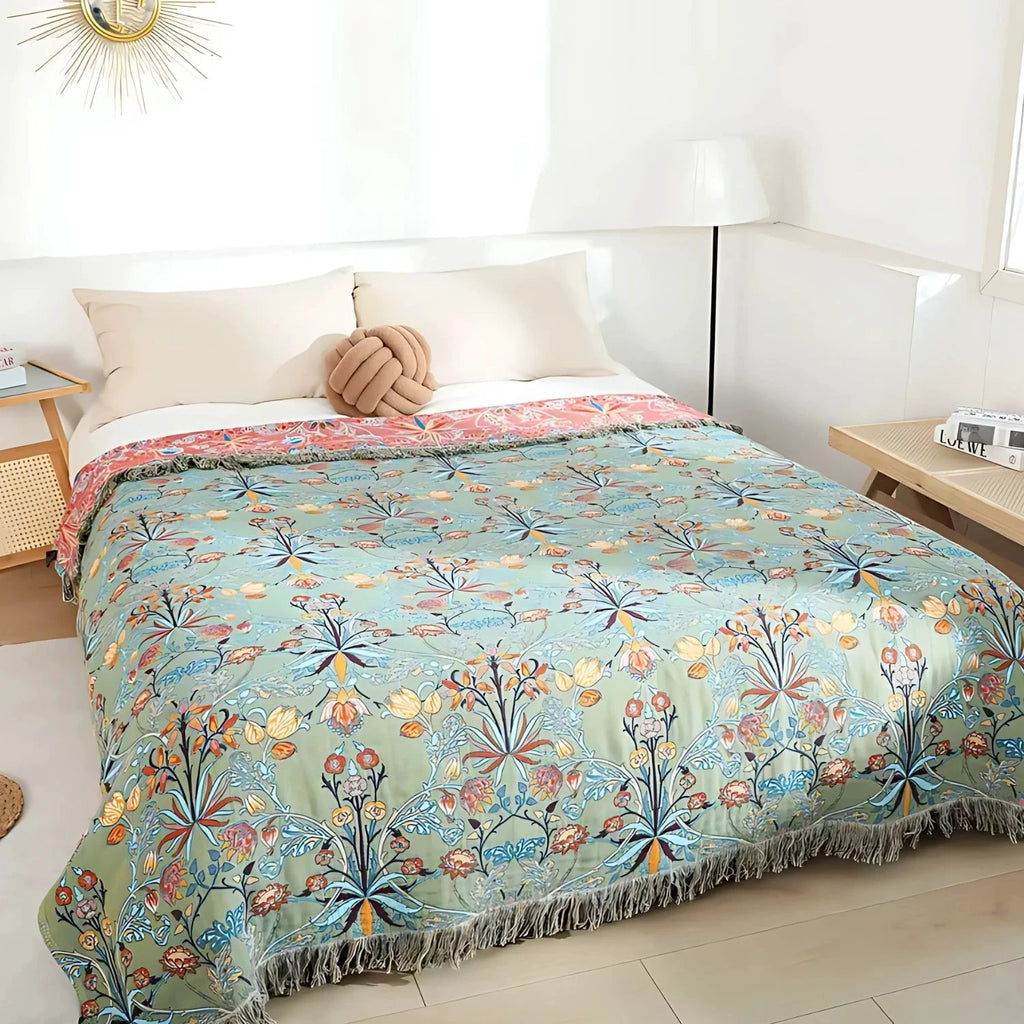 Wild Petal Pure Cotton Reversible Blanket by Casa & Beyond
