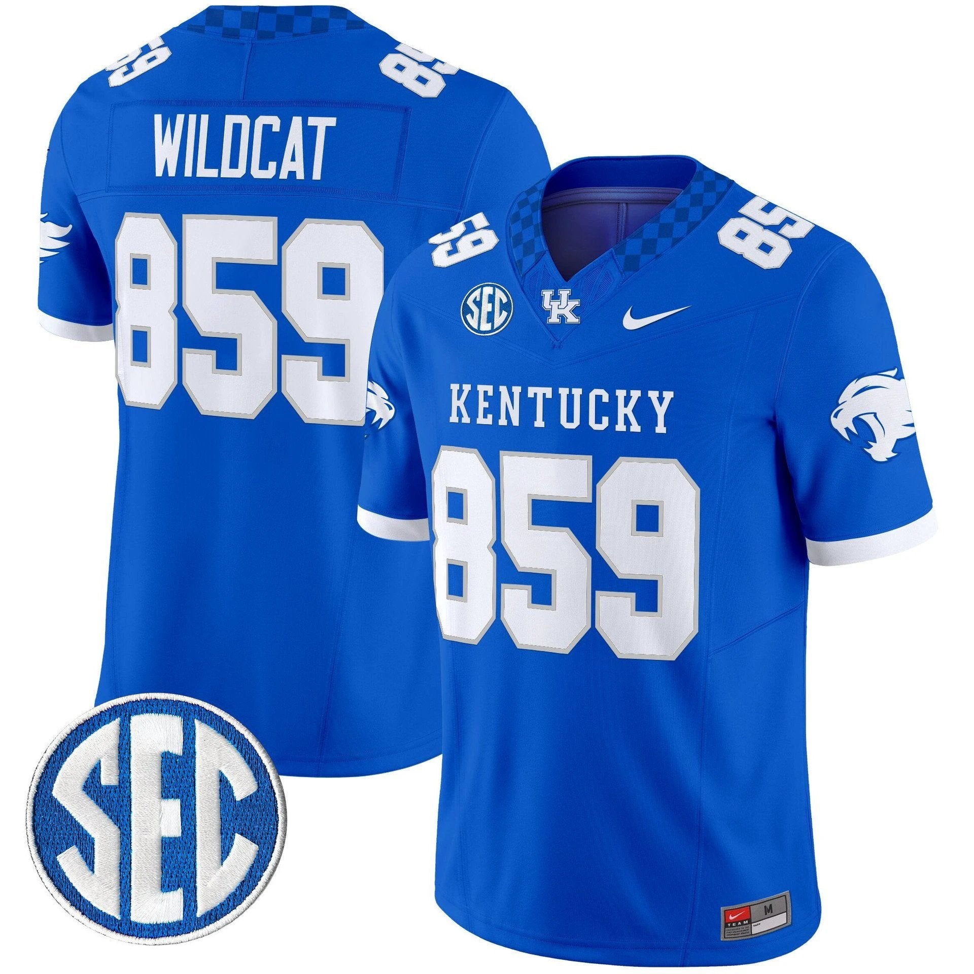 Wildcat Jersey #859 Kentucky Wildcats 2025 Limited Stitched by My Store NCAA Football Jerseys