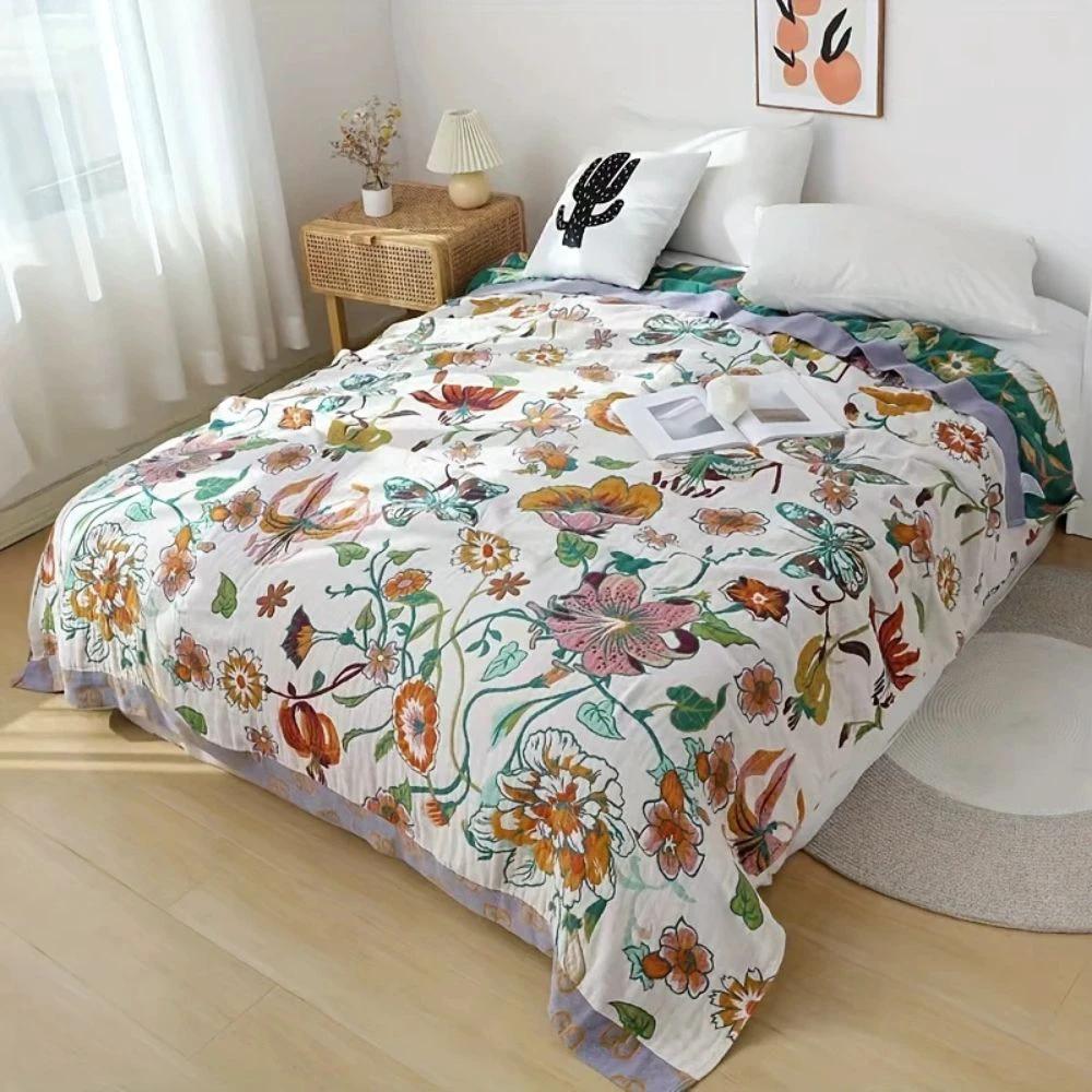 Wildflower Botanical Reverie Cotton Blanket by Casa & Beyond