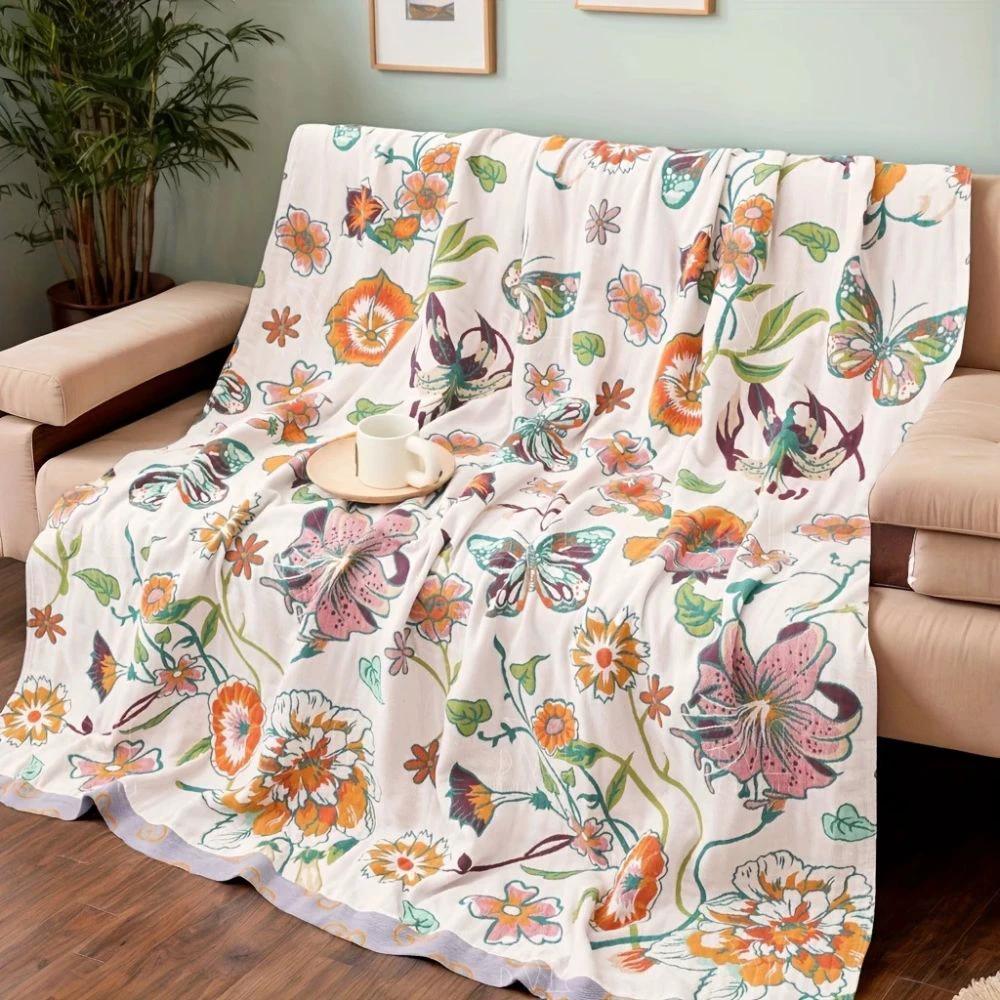 Wildflower Botanical Reverie Cotton Blanket by Casa & Beyond