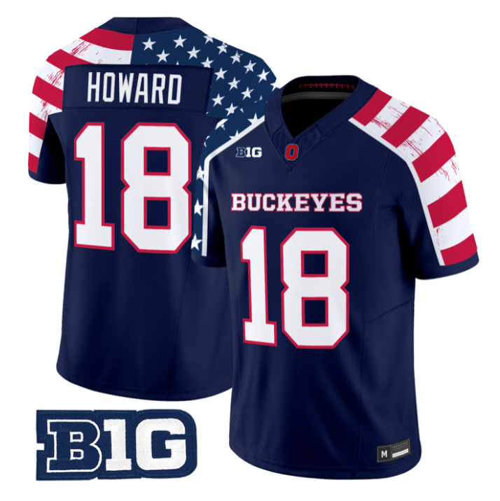 Will Howard Jersey #18 Ohio State America 250 Edition Vapor Limited Stitched