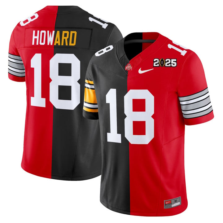 Will Howard Jersey #18 Ohio State Buckeyes 2025 Split Vapor Limited Stitched by My Store NCAA Football Jerseys