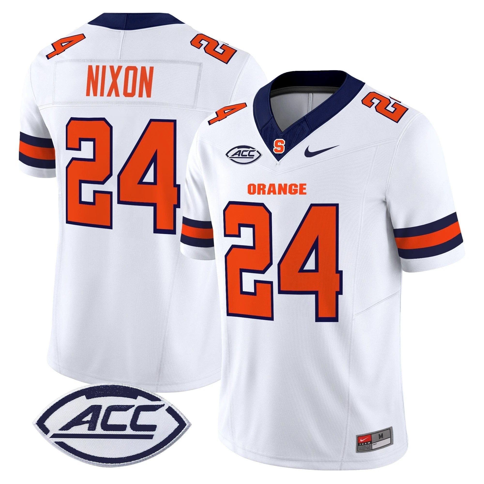 Will Nixon Jersey #24 Syracuse Orange 2025 Limited Stitched White by NCAA Football Jersey